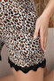 Dreamy Milan Lace Detailed Leopard Print Rope Strap Shorts Set - 3