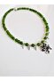 Agate Green Natural Stone Design Flower Necklace 45 cm - 5