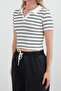 Striped Polo Neck T-Shirt - 5