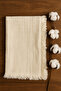 Ecru Muslin Tasseled 4 Layer Muslin 110X110Cm - 3