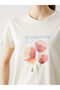 Crew Neck Floral Combed Cotton Women's T-Shirt - 3