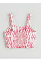 Pink Square Neckline Patterned Strap Crop - 6