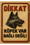 Metal Caution There Is a Dog Not Tied Warning Sign Large Size 30 X 42 cm A3 Size