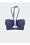 Lcw Dream Indigo Glitter Gathered Women's Bikini Top with Removable Pad - 2