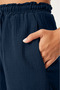 Women's Shorts with Muslin Pockets Navy Blue (100% Cotton) - 2