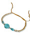 Turquoise Gold Spiral Women's Bracelet – Adjustable Beaded Handmade Jewelry - 3