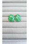Vip Series Stainless Steel Green Enamel Earrings
