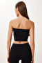 Seamless Strapless Knitted Bustier Black Lgv0005 - 6