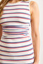 Women's White Drape Detailed Striped Stretchy Dress Elb-19002463 - 6