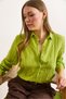 Women's Pistachio Green Geometric Stripe Detail Flowing Shirt Gml-19001335