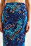 Women's Blue Lined Digital Midi Tulle Skirt Etk-19000336 - 6