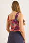 Women's Fuchsia Lined Tulle Blouse Blz-19003042 - 7