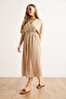 Women's Camel Waist Gipeli Double Breasted Collar Midi Dress Elb-19002100 - 4