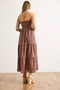 Women's Brown Halter Neck Lined Linen Look Dress Elb-19002461 - 6