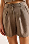 Women's Soil Pocket Zippered Pleated Shorts Shrt-19000065 - 6