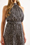Women's Black Daisy Halter Neck Belted Woven Viscose Jumpsuit Tlm-19000164 - 6