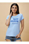Slogan Print Round Neck Cotton T-Shirt - 2