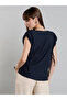 Striped Short Sleeve Top with Ruched Detail - 5