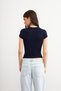 Women's Navy Blue Crew Neck Short Sleeve Ultra Soft T-Shirt - 6