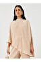 High Neck Plisse Asymmetric Hem Top