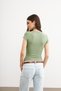 Women's Green Crew Neck Short Sleeve Ultra Soft T-Shirt - 5