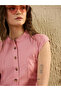 Solid Mandarin Collar Sleeveless Top - 6