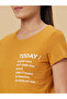 Slogan Print Round Neck Cotton T-Shirt - 5