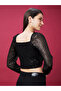Embellished Sweetheart Neck Wrap Crop Top - 3
