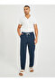 Men Navy Blue Textured Drawstring Regular Fit Pants - 2