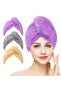 1Pcs Microfiber Hair Towel Wrap Super Absorbent Twist Bandana Drying Cap With Buttoned Bath Ring Fix