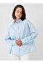 Striped Spread Collar Oversized Shirt