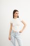 Women's White Crew Neck Short Sleeve Ultra Soft T-Shirt - 2