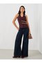 V Neck Waistcoat with Faux Leather Double Belting Detail - 2