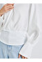 Cuffed Long Sleeve Collared Wrap Blouse - 4