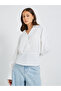 Cuffed Long Sleeve Collared Wrap Blouse - 3