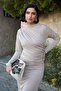 Gathered Sandy Beige Dress - 4