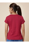 Slogan Print Round Neck Cotton T-Shirt - 3