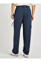 Men Navy Blue Solid Oversized Open Hem Cargo Joggers with Zipper Pockets - 4