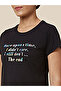 Slogan Print Round Neck Cotton T-Shirt - 5
