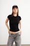 Women's Black Crew Neck Short Sleeve Ultra Soft T-Shirt