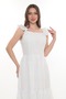 Square Neckline Asrtar Voile Sleeveless Dress434 - 3