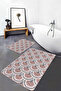 Set of 2 Art Deco Motif Patchwork Geometric Simple & Stylish 2-Piece Bath Mat Set on White Floor - 3