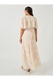 Floral Print Cape Sleeve Maxi Dress - 5