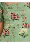 Women Green All-Over Floral Print Puff Sleeves Tiered Midi Dress - 4