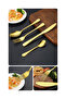 24-Piece Stainless Steel Cutlery Set Gold - 4