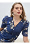 Floral Print Ruched Puff Sleeves Tiered Maxi Dress - 4
