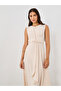 Tie Front Detail Sleeveless A-Line Midi Dress - 3