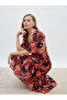 All-Over Floral Print V Neck A-Line Midi Dress - 6
