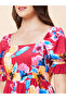 Women Floral Printed Puff Sleeves A-Line Mini Dress with Smocked Back - 5