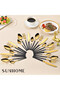 24-Piece Stainless Steel Cutlery Set Gold/Black - 2